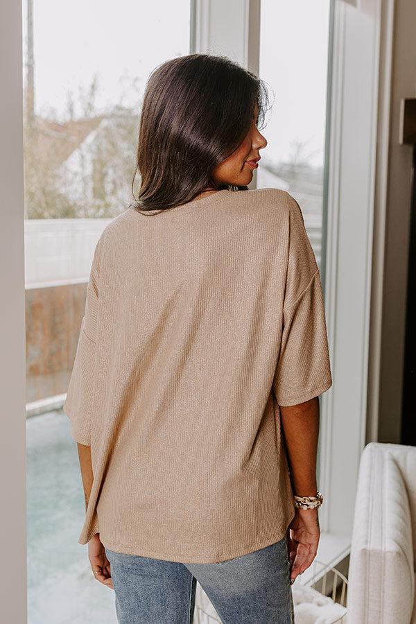 Subtle Shimmer Shift Top in Iced Latte Product Image