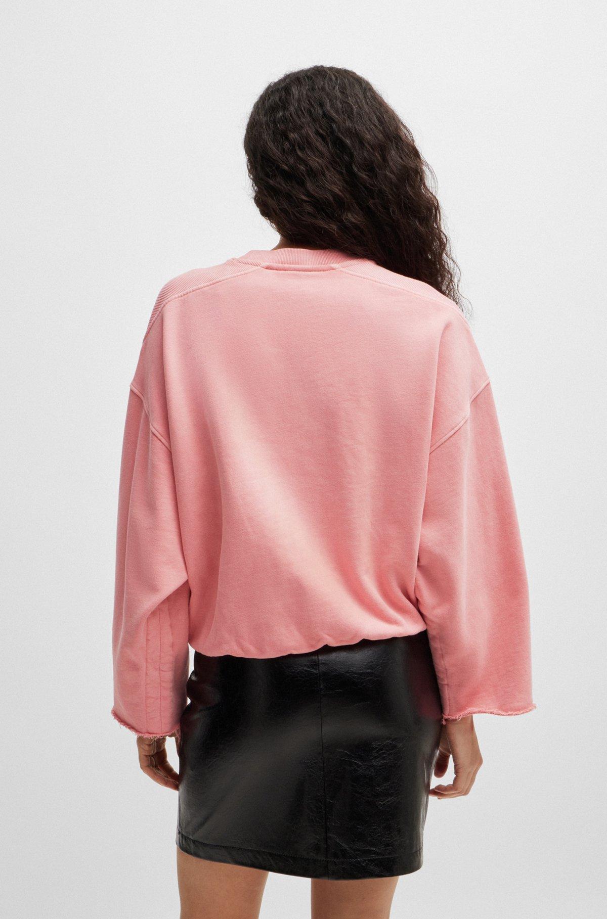 Cotton-terry sweatshirt with drawcord cuffs Product Image