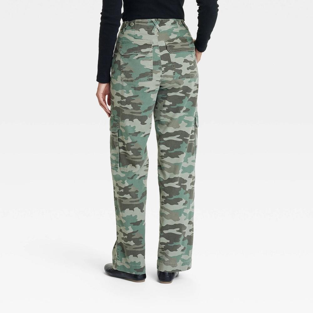 Womens Mid-Rise Utility Cargo Pants - Universal Thread Camo 0: Relaxed Fit, Twill, Stretch Product Image