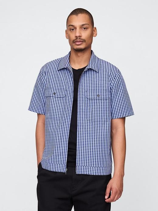 Poplin Full-Zip Pocket Shirt Product Image