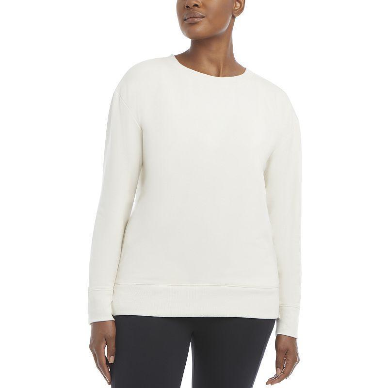 Womens Danskin Split-Hem Fleece Tunic Pullover Blue Product Image