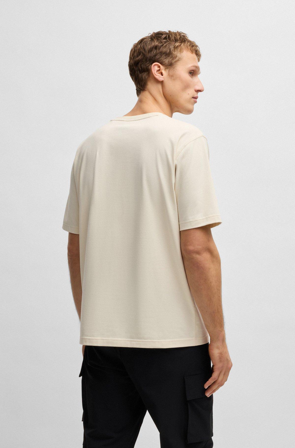 BOSS - BOSS x NFL stretch-cotton T-shirt with gold-tone artwork - Black Product Image