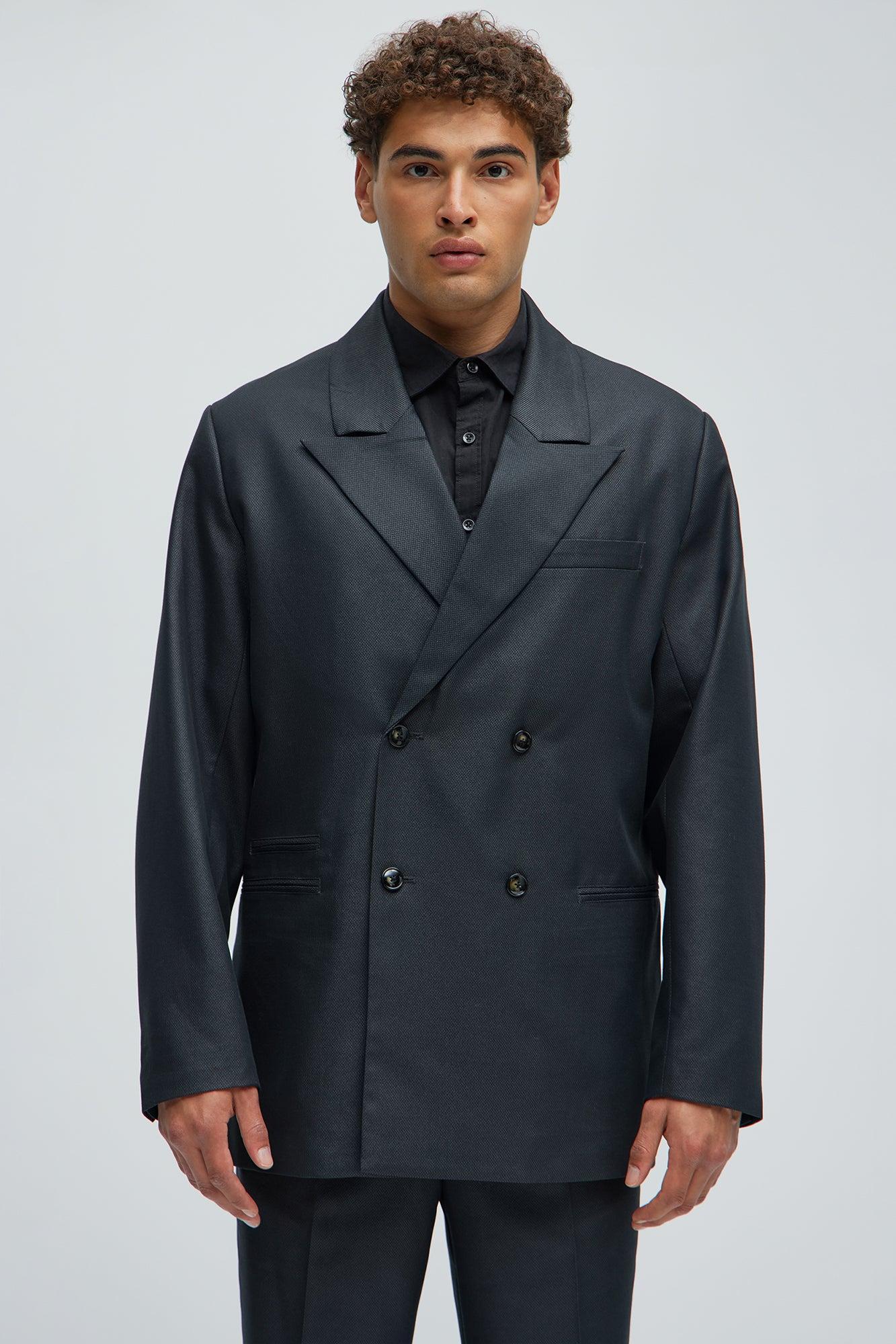 Hulbert Double Breasted Blazer - Black Product Image