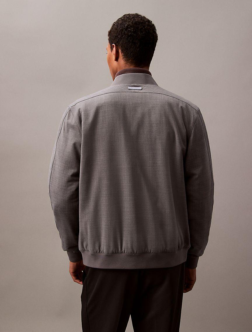 Calvin Klein Mens Reversible Wool Blend Bomber Jacket - Grey Product Image