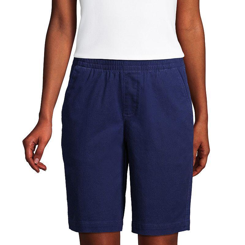 Women's Lands' End Pull-On Chino Bermuda Shorts, Size: 8, White Beach Scenic Product Image