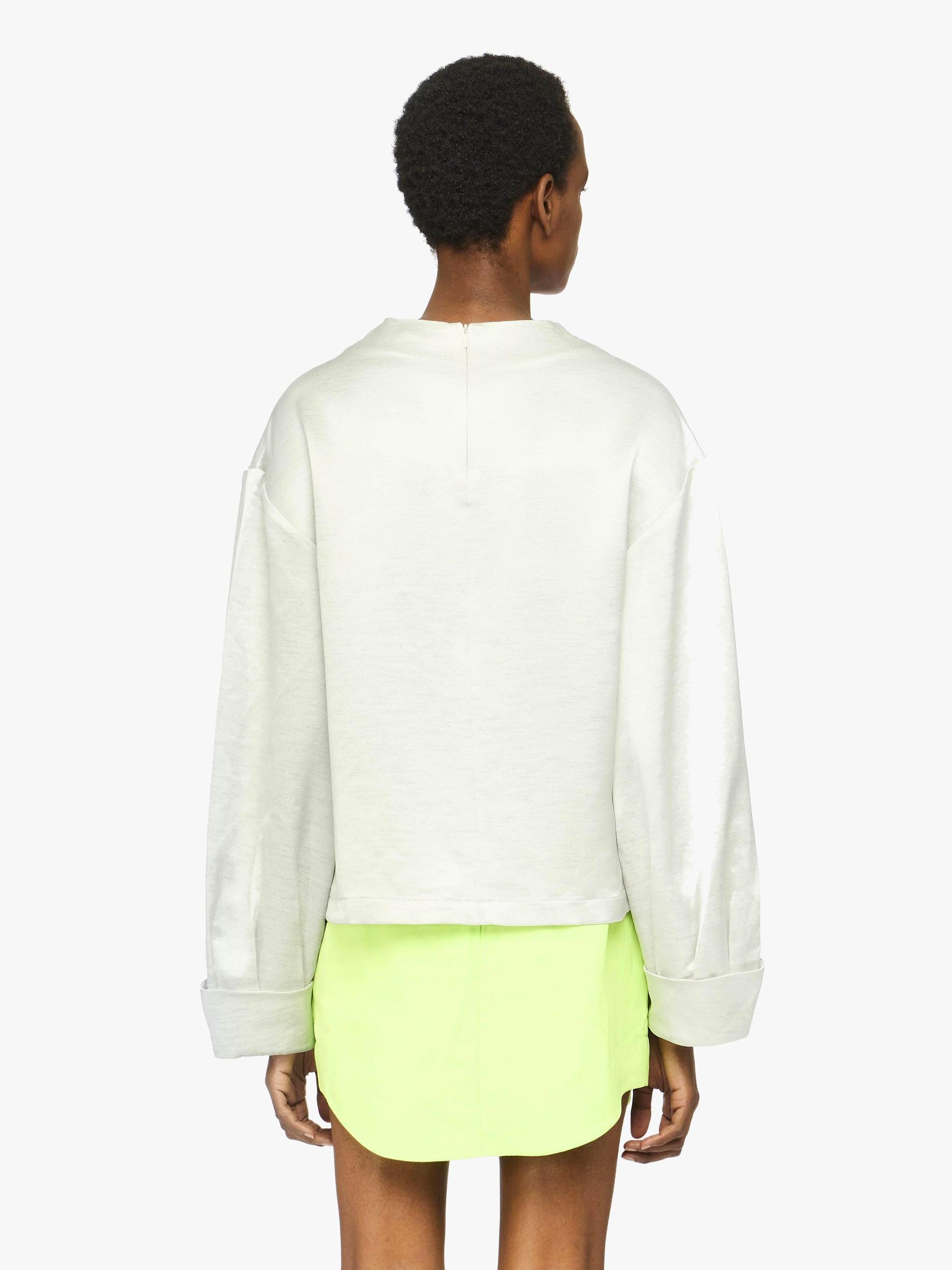 TWISTED SLEEVE SATIN TOP Product Image