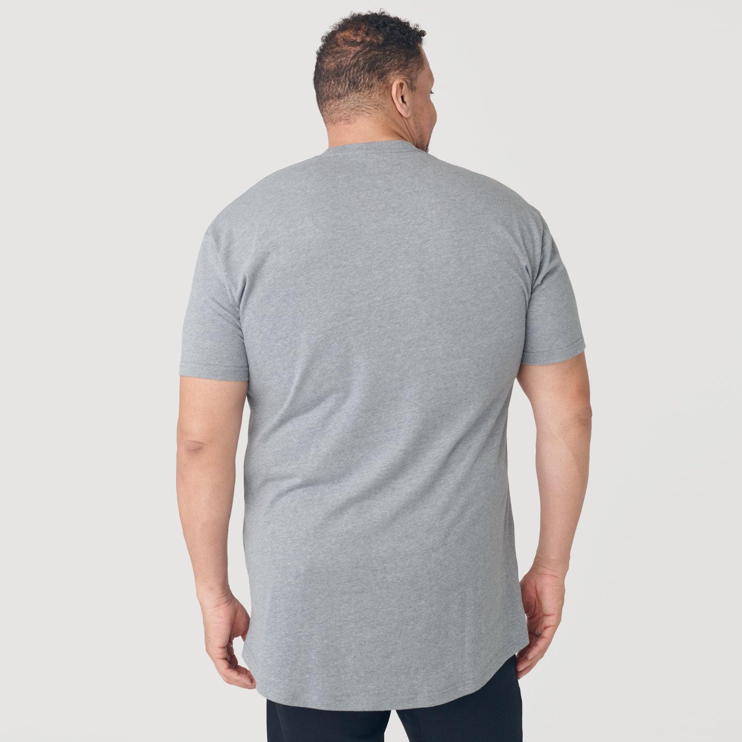 Heather Gray Tall Round Hem Crew Neck T-Shirt Product Image