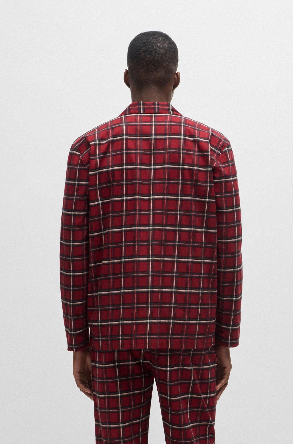 Stretch-cotton regular-fit pajamas with festive check Product Image