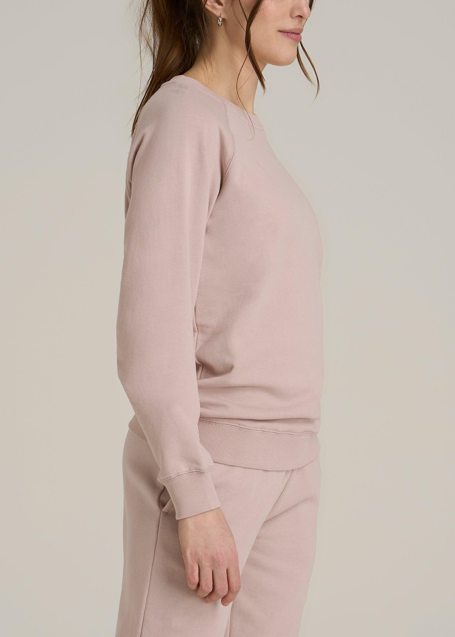 Wearever French Terry Women's Tall Crewneck Sweatshirt in Desert Rose Female Product Image