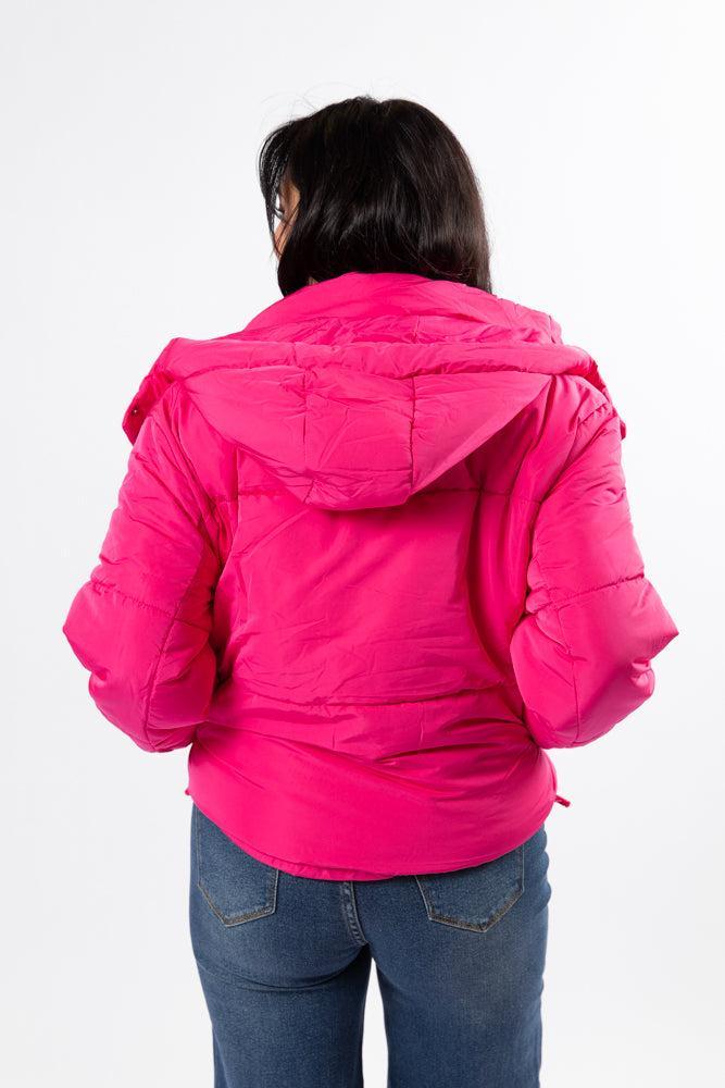 Called It Fuchsia Hooded Puffer Jacket SALE Product Image