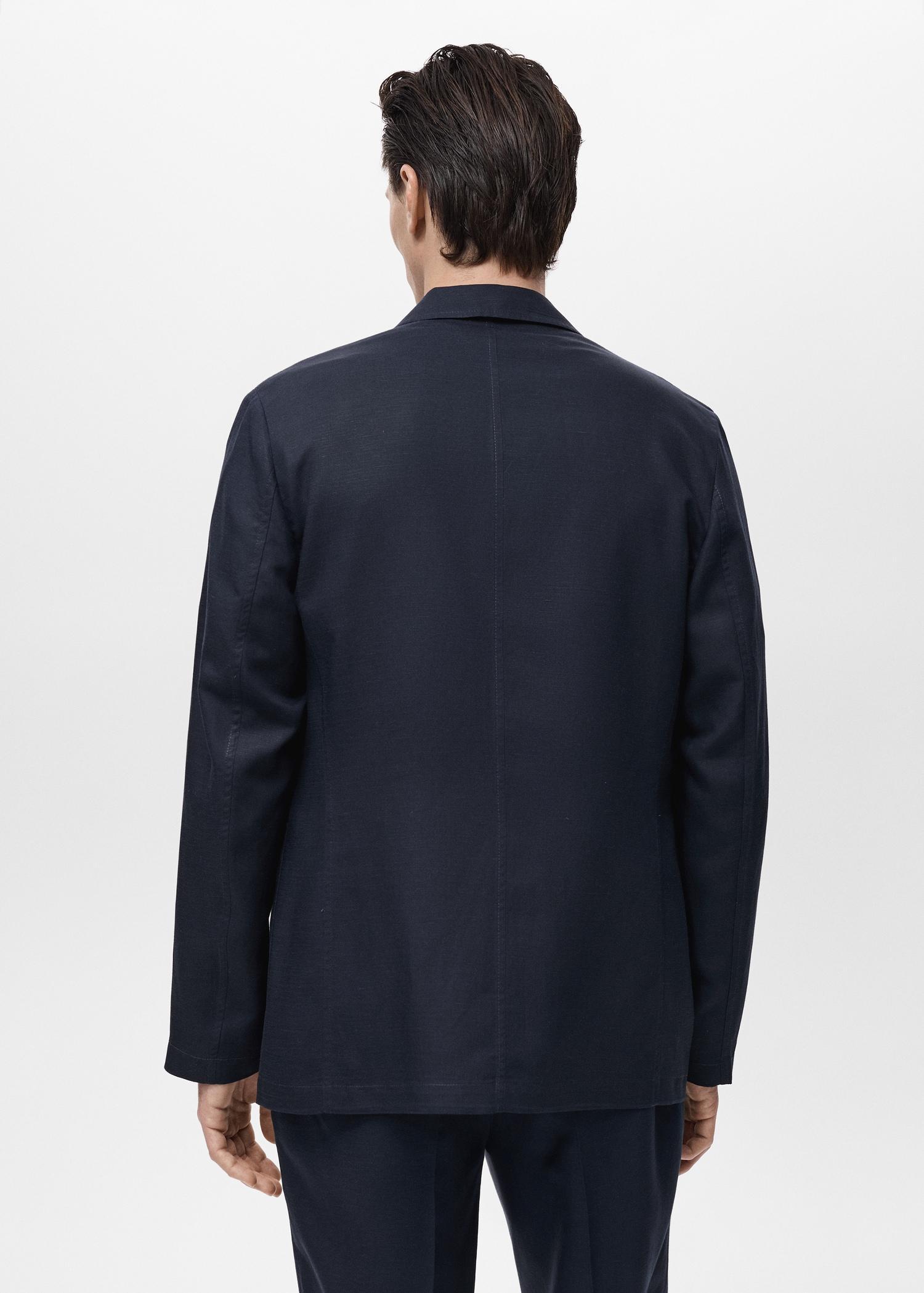 Slim-fit linen-blend suit blazer - Men | MANGO USA Product Image