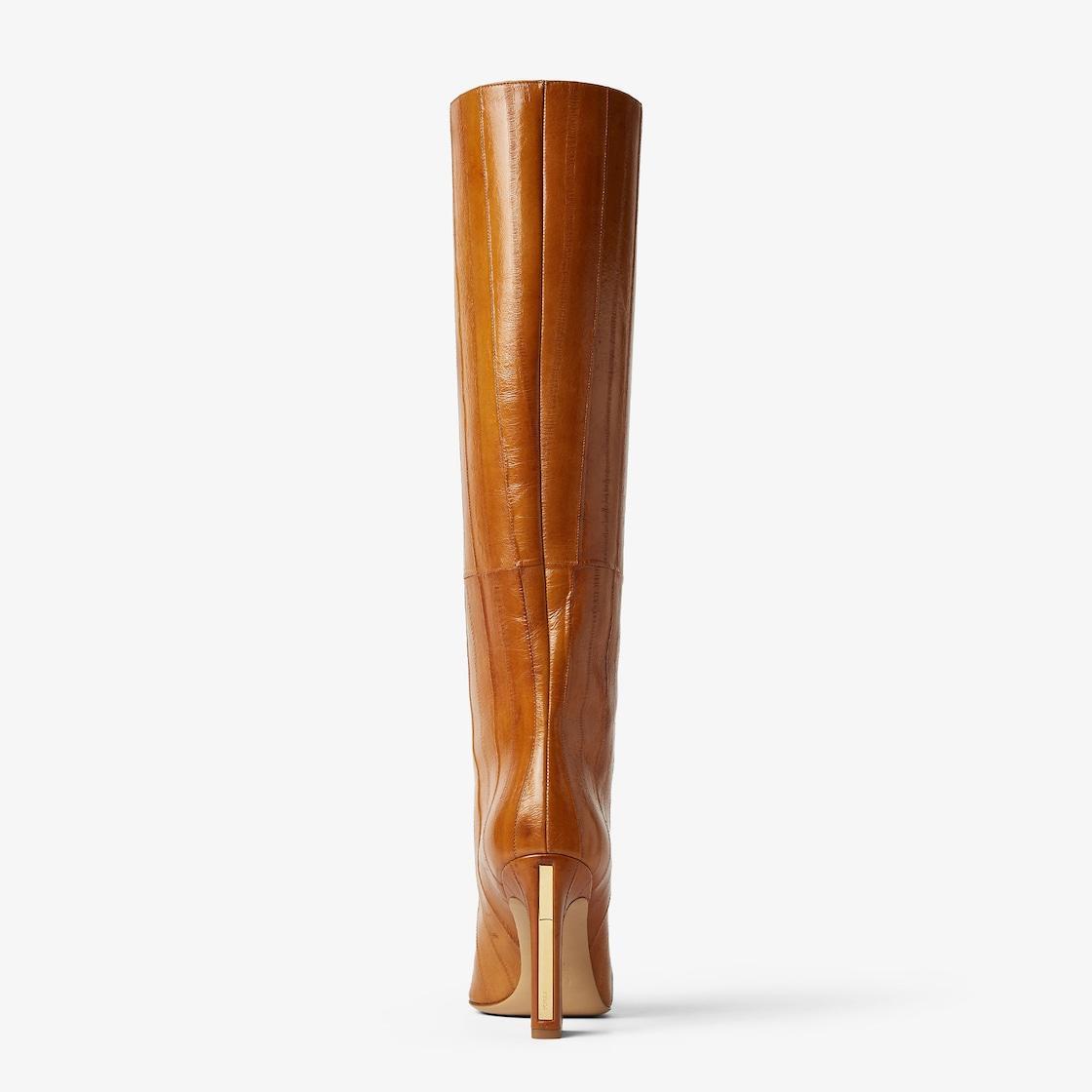 Fendi Arco Beige hagfish leather boots Product Image