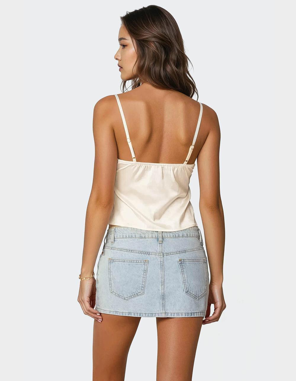 EDIKTED Tamar Satin Effect Tank Top Product Image