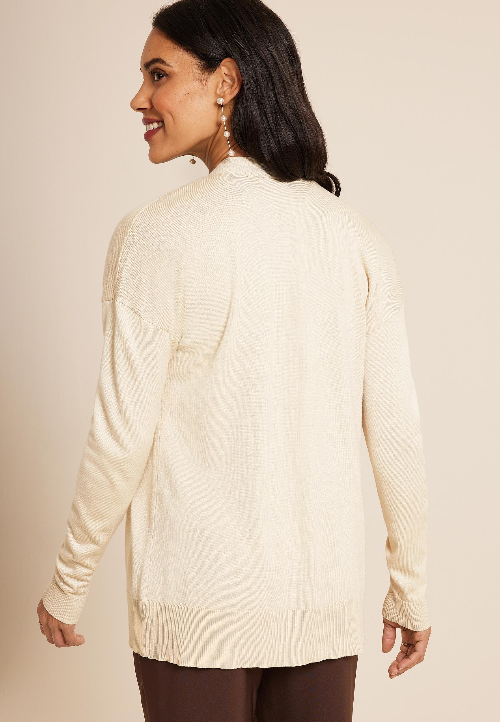 Maurices Womens Open Front Cardigan Beige Size Small Product Image