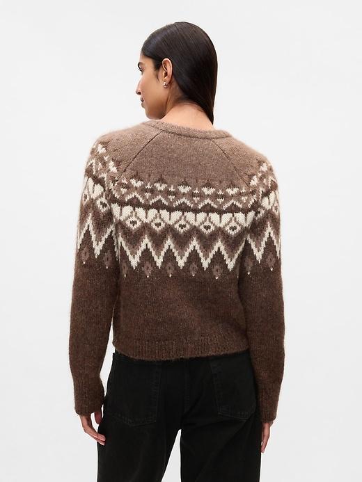 Brushed Fair Isle Cropped Cardigan Product Image