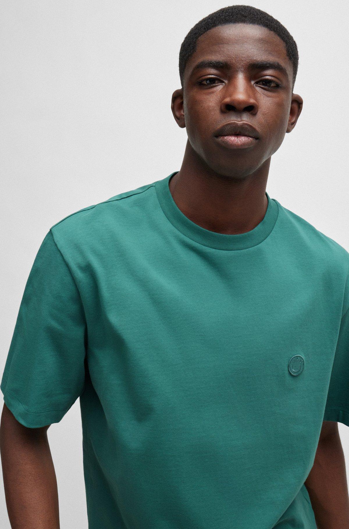 Cotton jersey T-shirt with curved logo Product Image