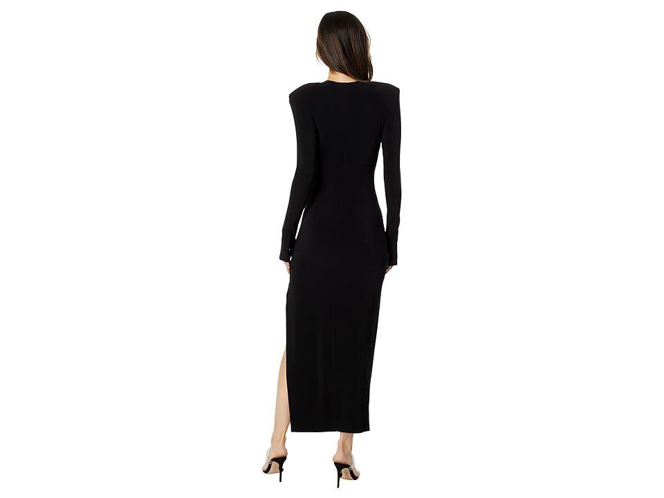 Long Sleeve Shoulder Pad Side Slit Gown Norma Kamali Product Image