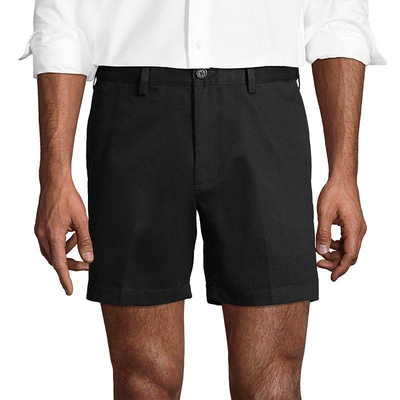Men's Lands' End Comfort Waist 6-inch No-Iron Chino Shorts, Size: 36, Light Grey Product Image