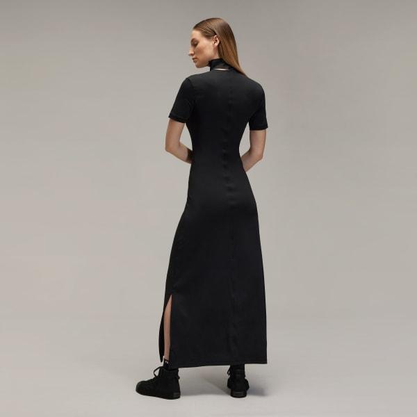 adidas Y-3 Fitted Neck Closure Dress Black 2XS Womens Product Image