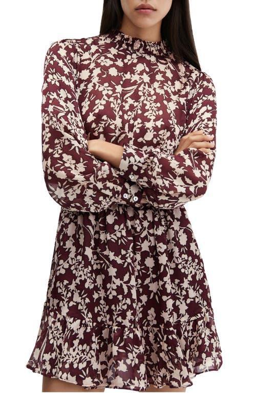 MANGO Berry Dress (Maroon) Women's Dress Product Image