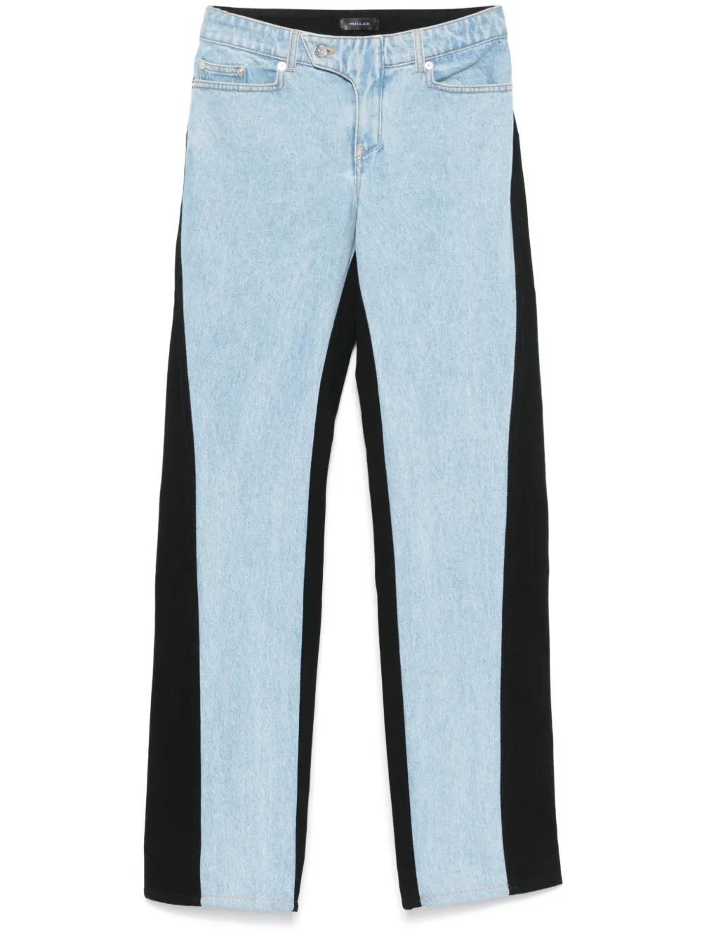 bi-color straight-leg jeans Product Image