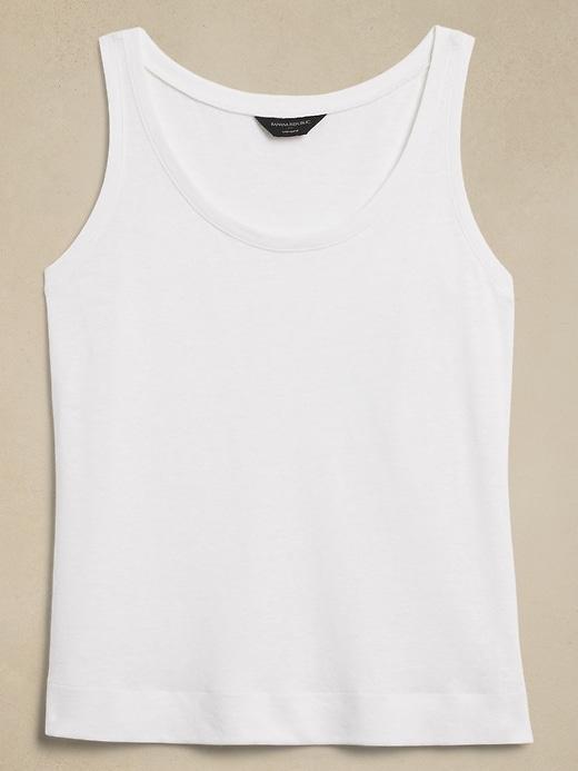 Linen-Blend Scoop-Neck Tank Product Image
