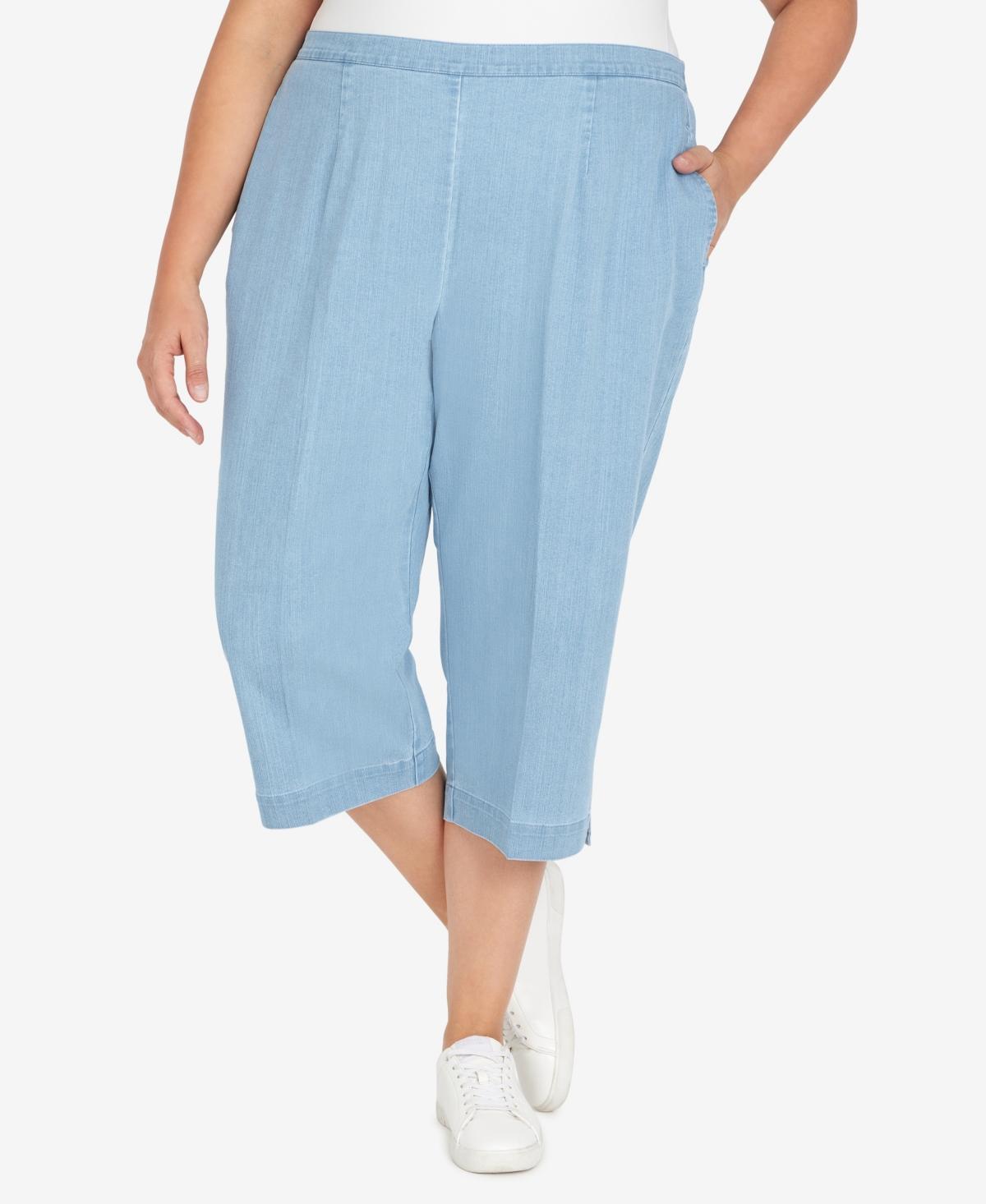 Women's Alfred Dunner Denim Capri Pants, Size: 14, White Product Image