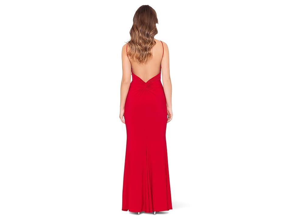 XSCAPE Long V Ity Low Knot Back Women's Dress Product Image
