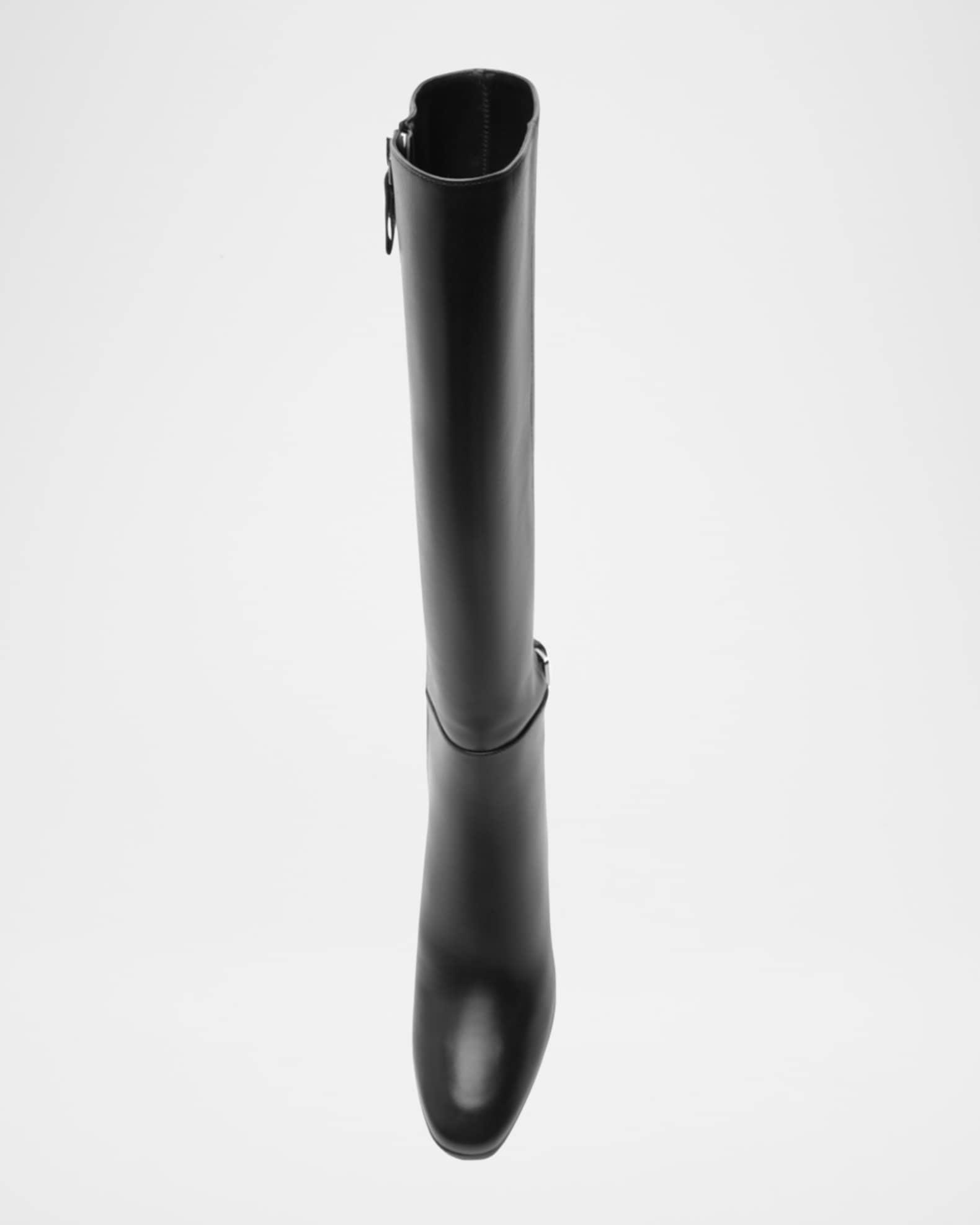 Candance Leather Buckle Knee Boots Product Image