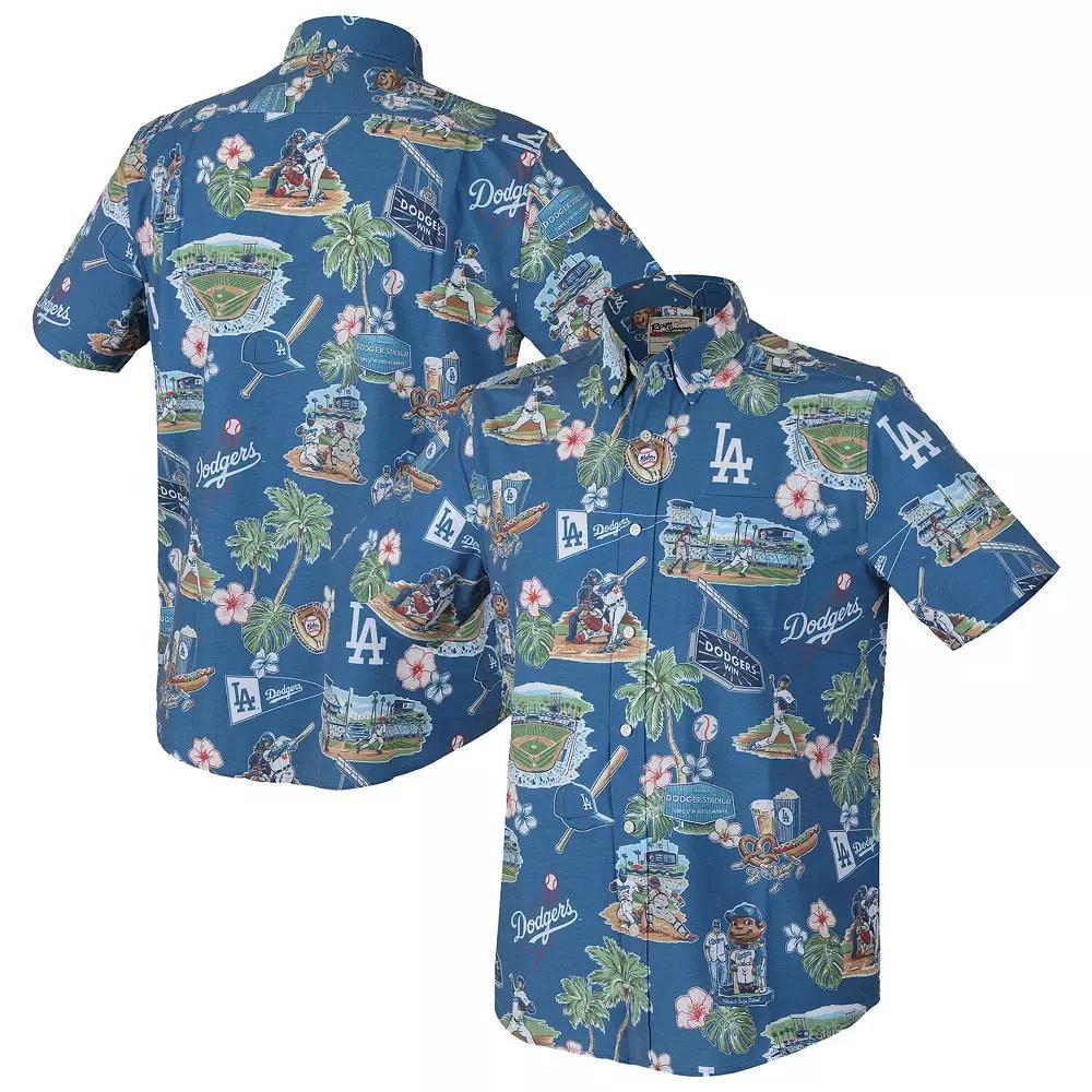 Men's Reyn Spooner  Royal Los Angeles Dodgers Scenic Tri-Blend Performance Button-Up Top, Size: Small, Blue Product Image