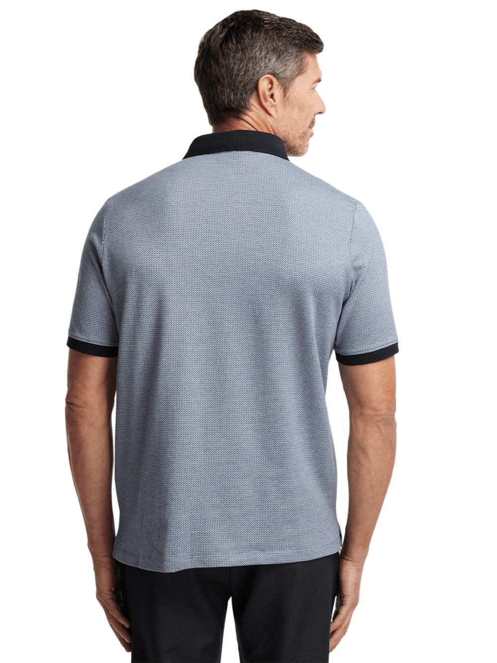 Cotton Three Button Polo - Blue Multi Product Image