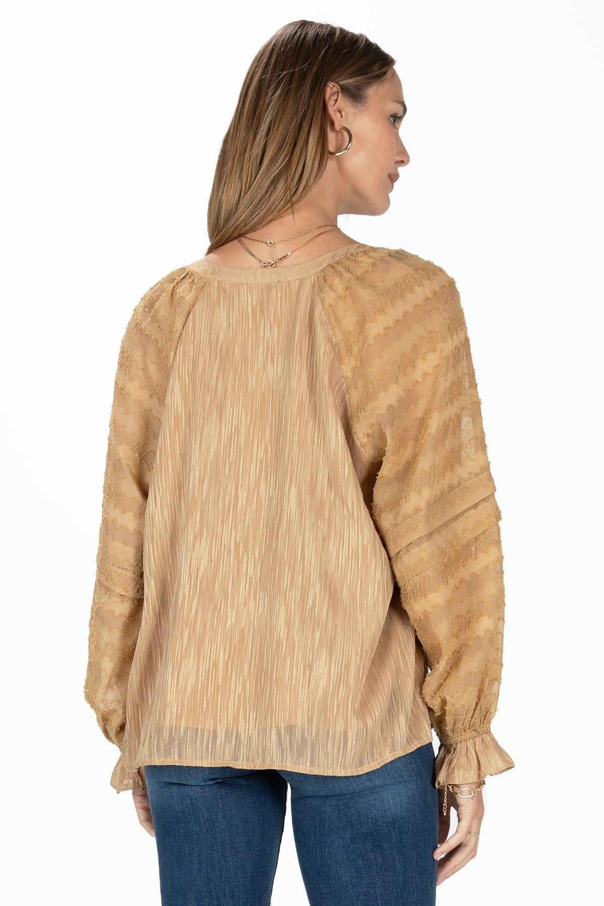 Textured Long Sleeve Blouse Product Image