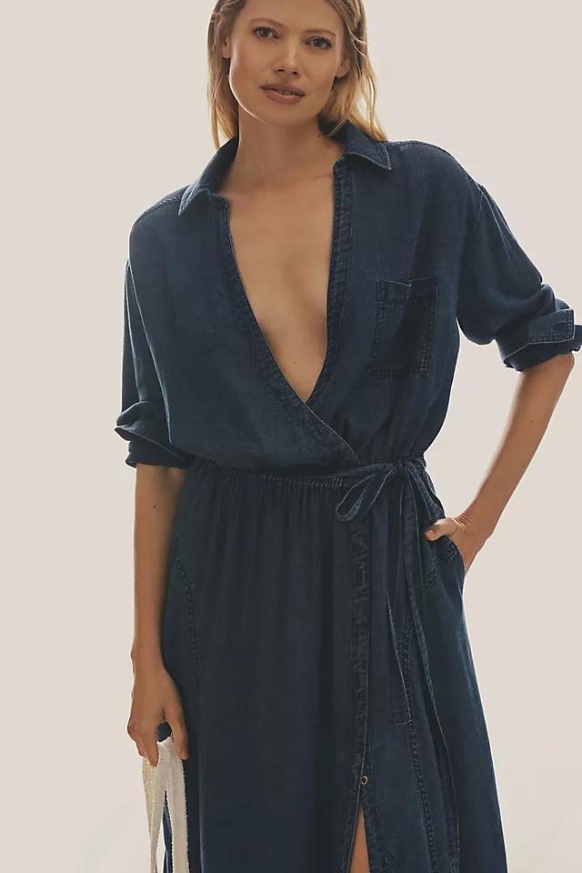 Pilcro V-Neck Wrap Midi Dress Product Image