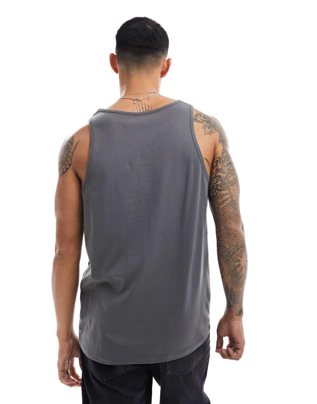 ASOS DESIGN tank top in charcoal Product Image
