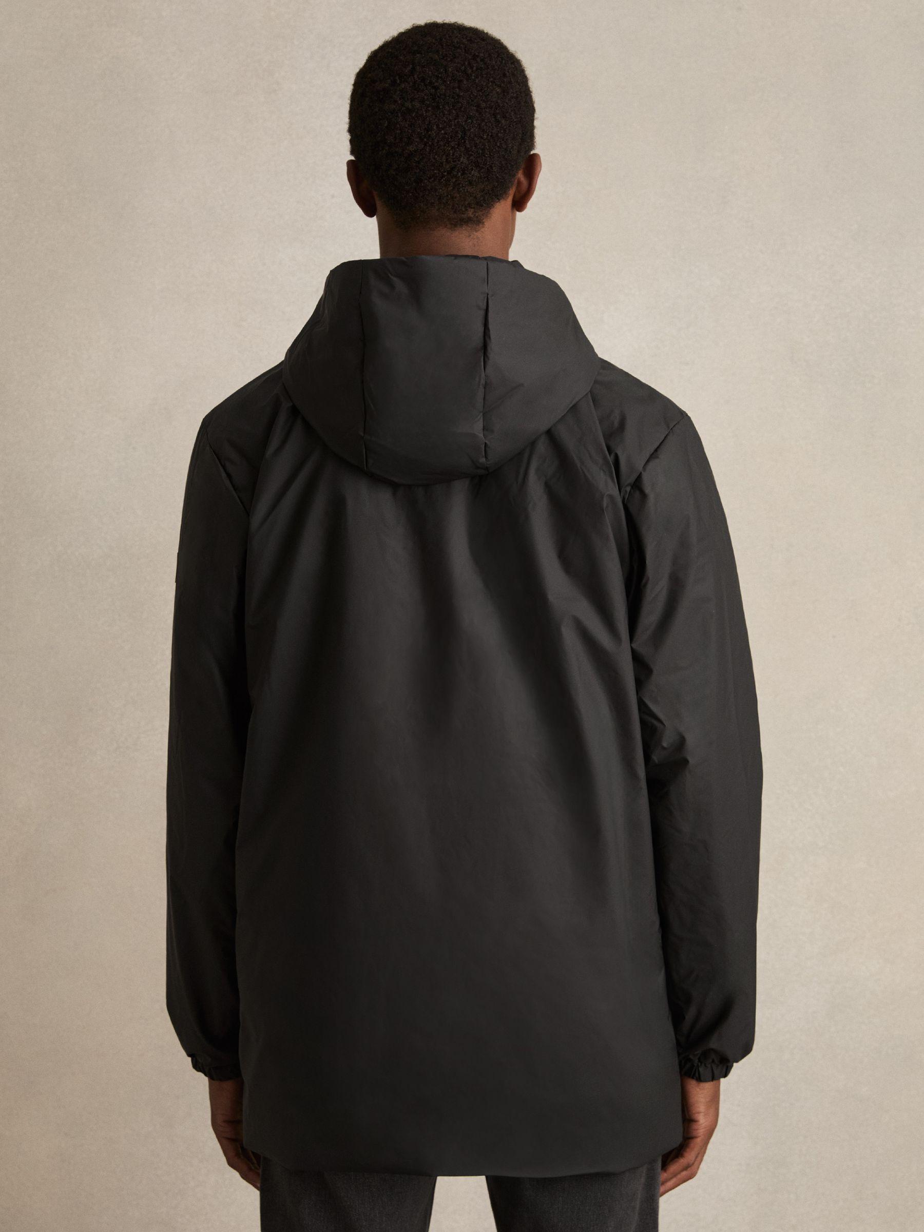 Rains Long Insulated Cargo Jacket in Black Product Image