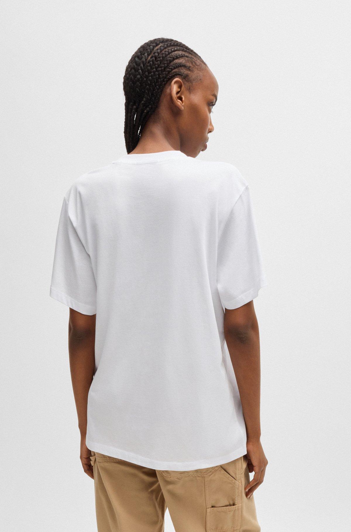 Cotton jersey T-shirt with curved logo Product Image