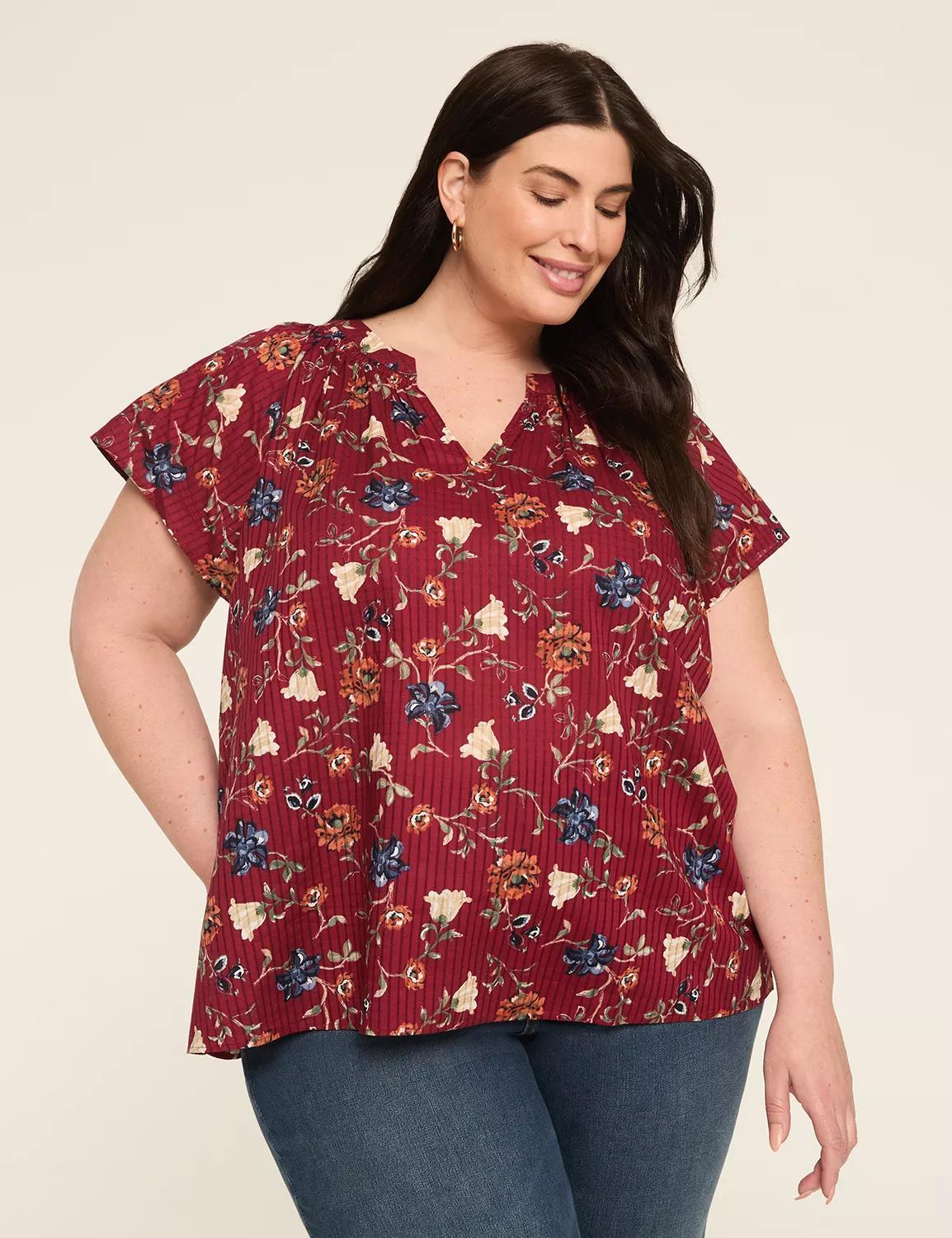 Swing Flutter-Sleeve Popover Blouse Product Image