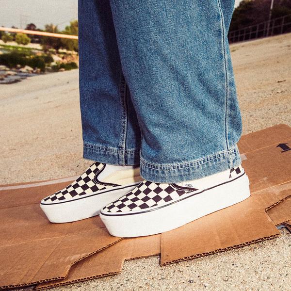 Vans Slip-On Stackform Checkerboard Skate Shoe White Product Image
