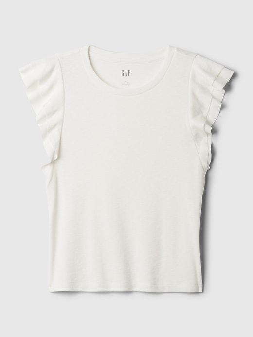 Essential Rib Flutter-Sleeve Shirt Product Image