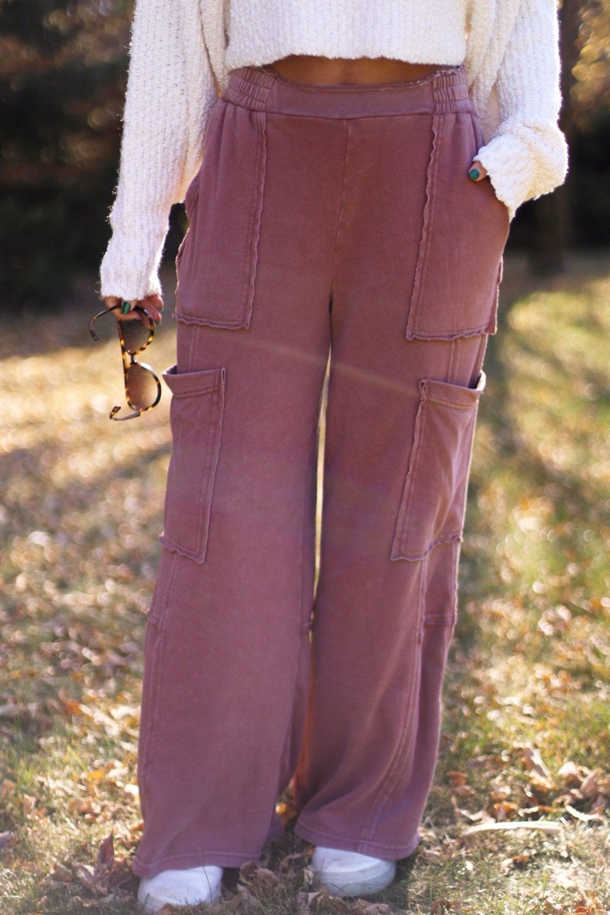 Comfy Casual Wide Leg Cargo Pants - FINAL SALE Product Image