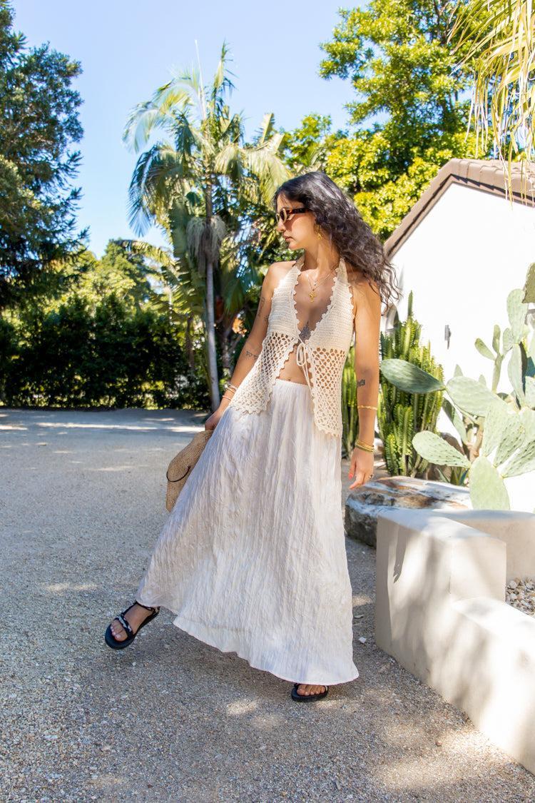 Solara Midi Skirt Cream Product Image