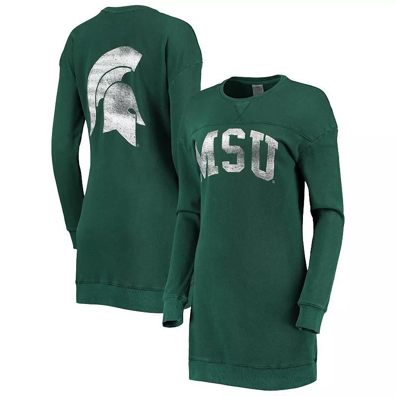 Womens Gameday Couture Green Michigan State Spartans 2-Hit Sweatshirt Dress Product Image