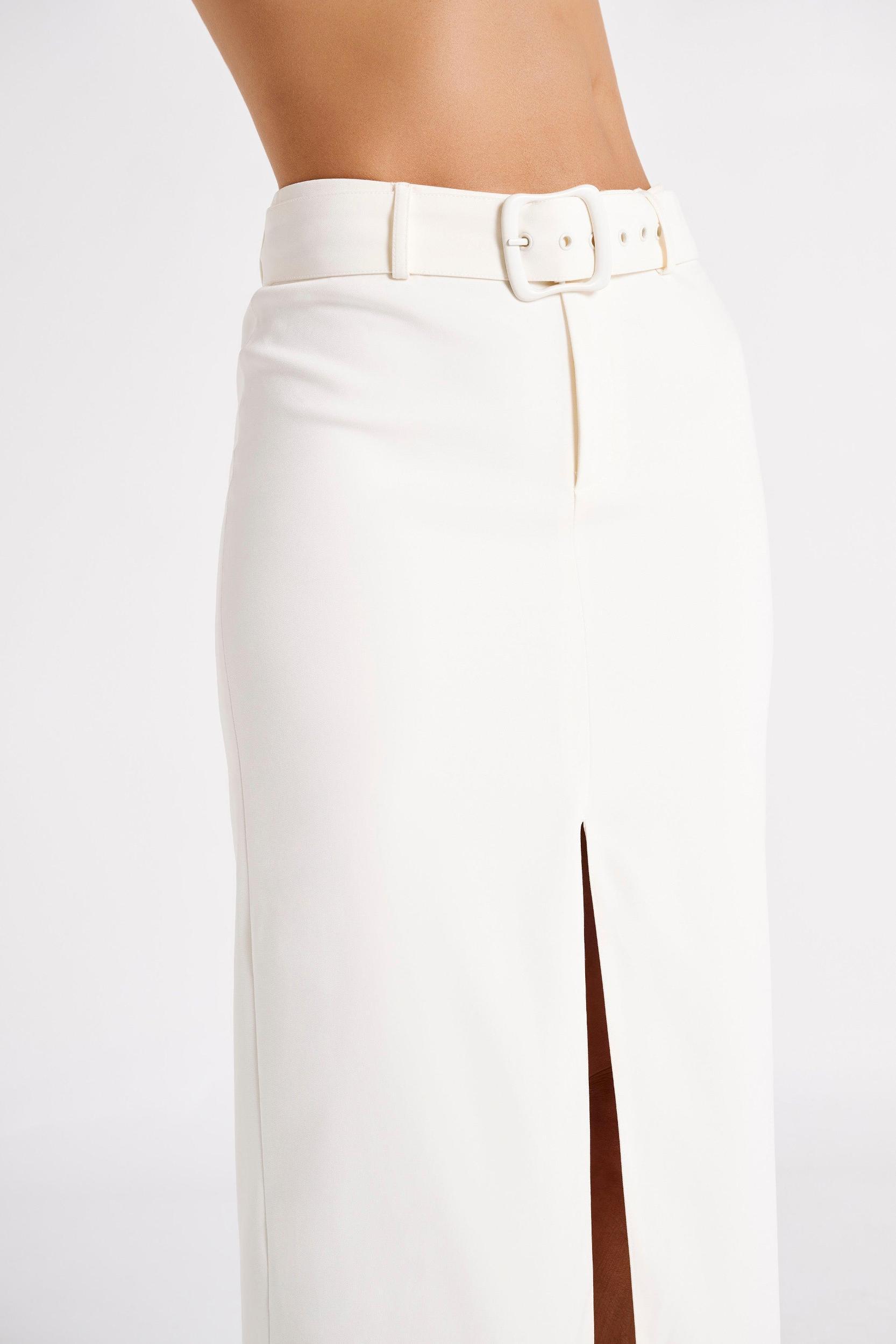 Daria Suiting Midi Skirt - Ivory Product Image