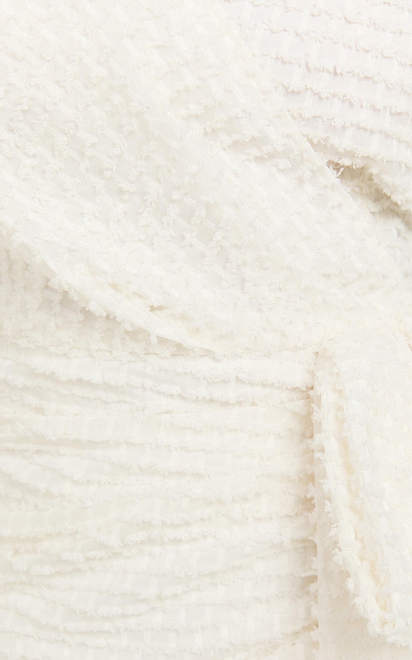 Elisa Mini Dress - One Shoulder Wrap Skirt Bow Detail Dress in Cream Product Image