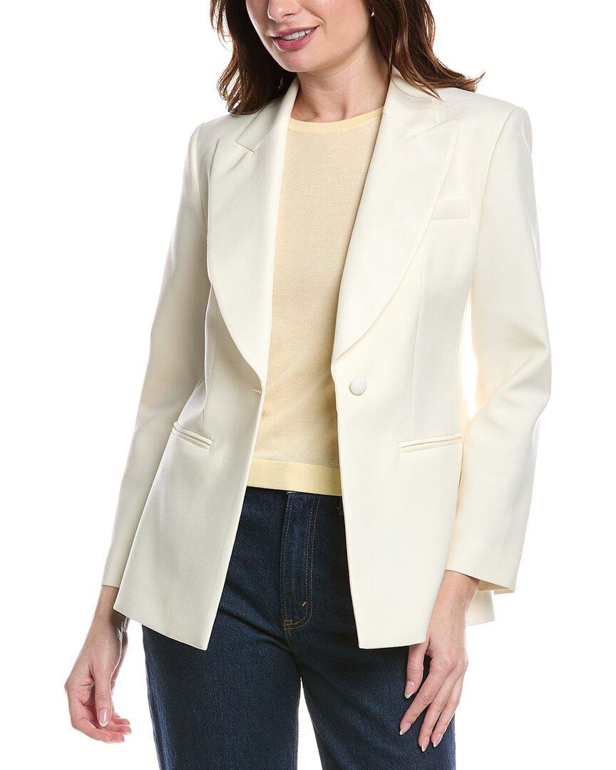 REBECCA TAYLOR Cavalry Twill Wool & Silk-blend Blazer In White Product Image