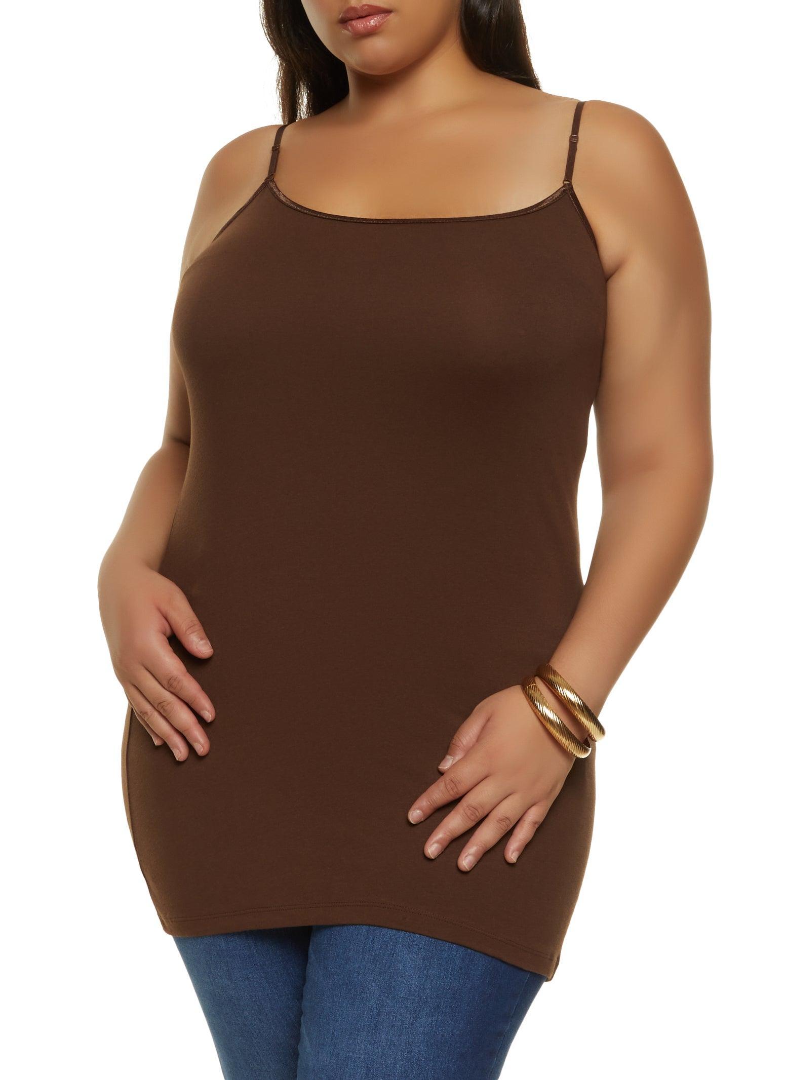 Plus Size Solid Scoop Neck Cami Female Product Image