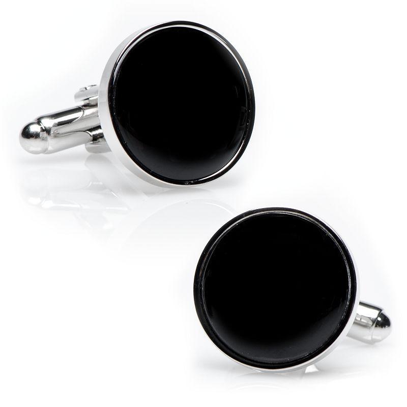 Men's Cuff Links, Inc. Gold and Onyx Cuff Links Product Image