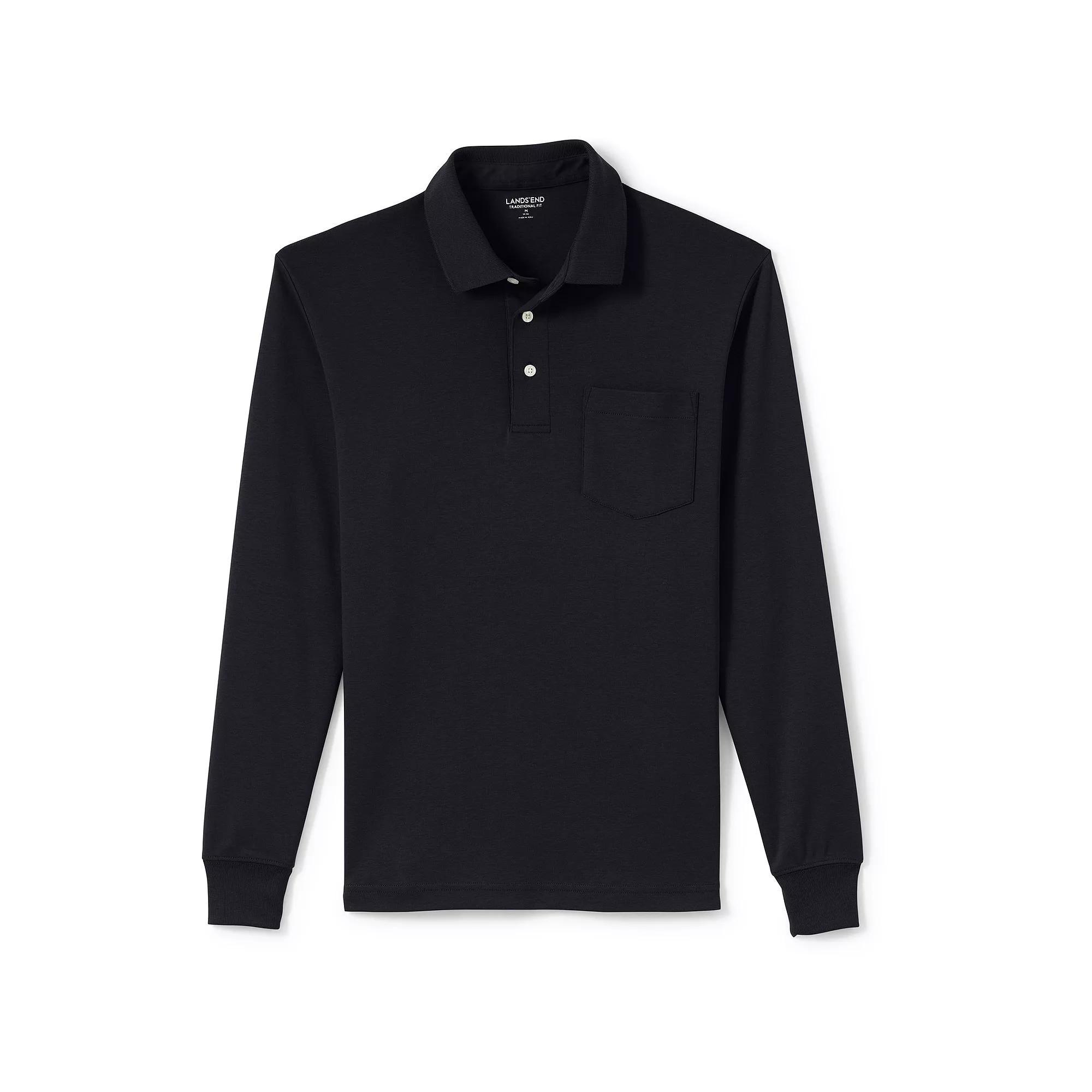 Mens Lands End Classic-Fit Super Soft Supima Pocket Polo Product Image