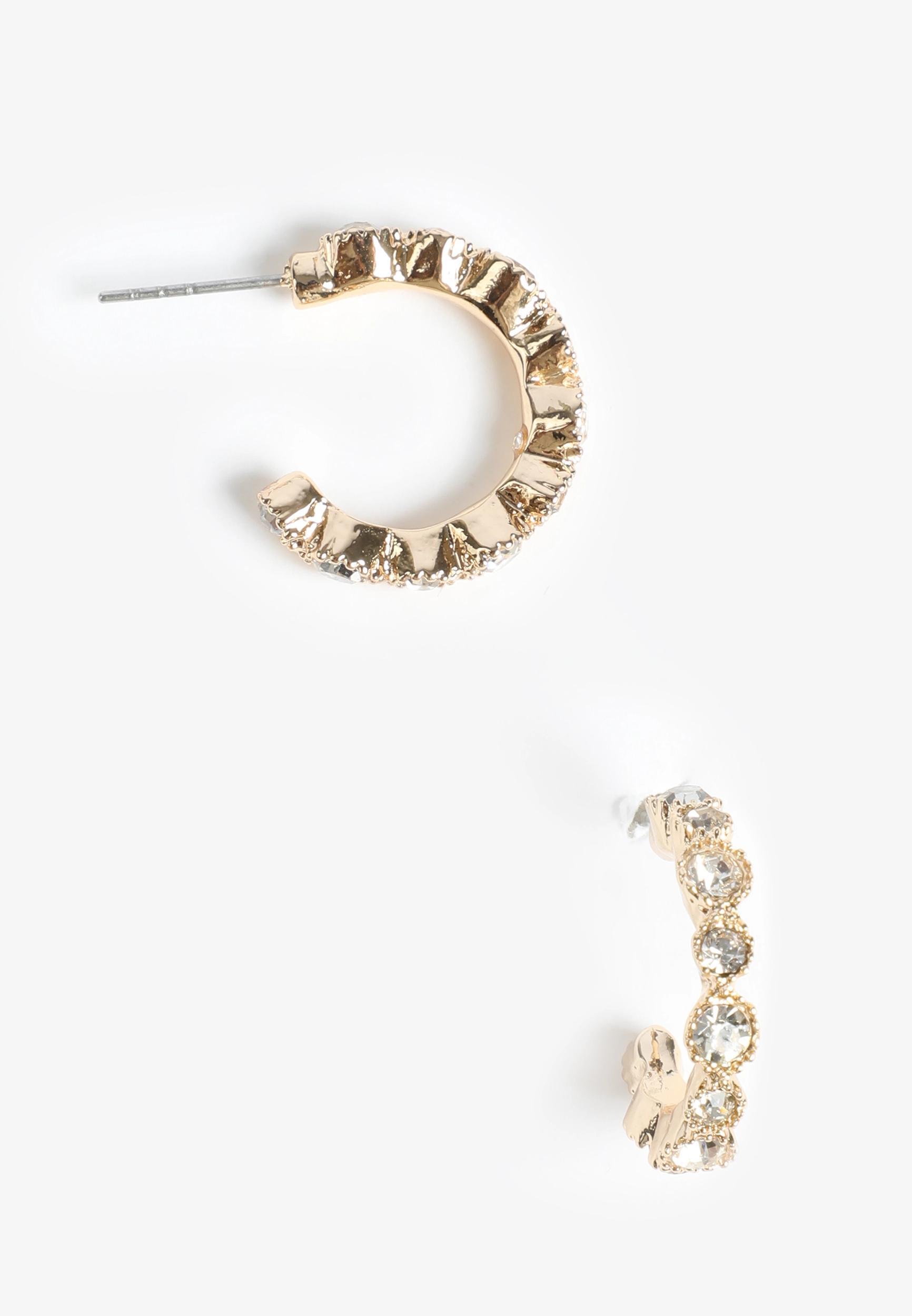 2 Pack Gold Studded Hoop And Teardrop Earring Set Product Image