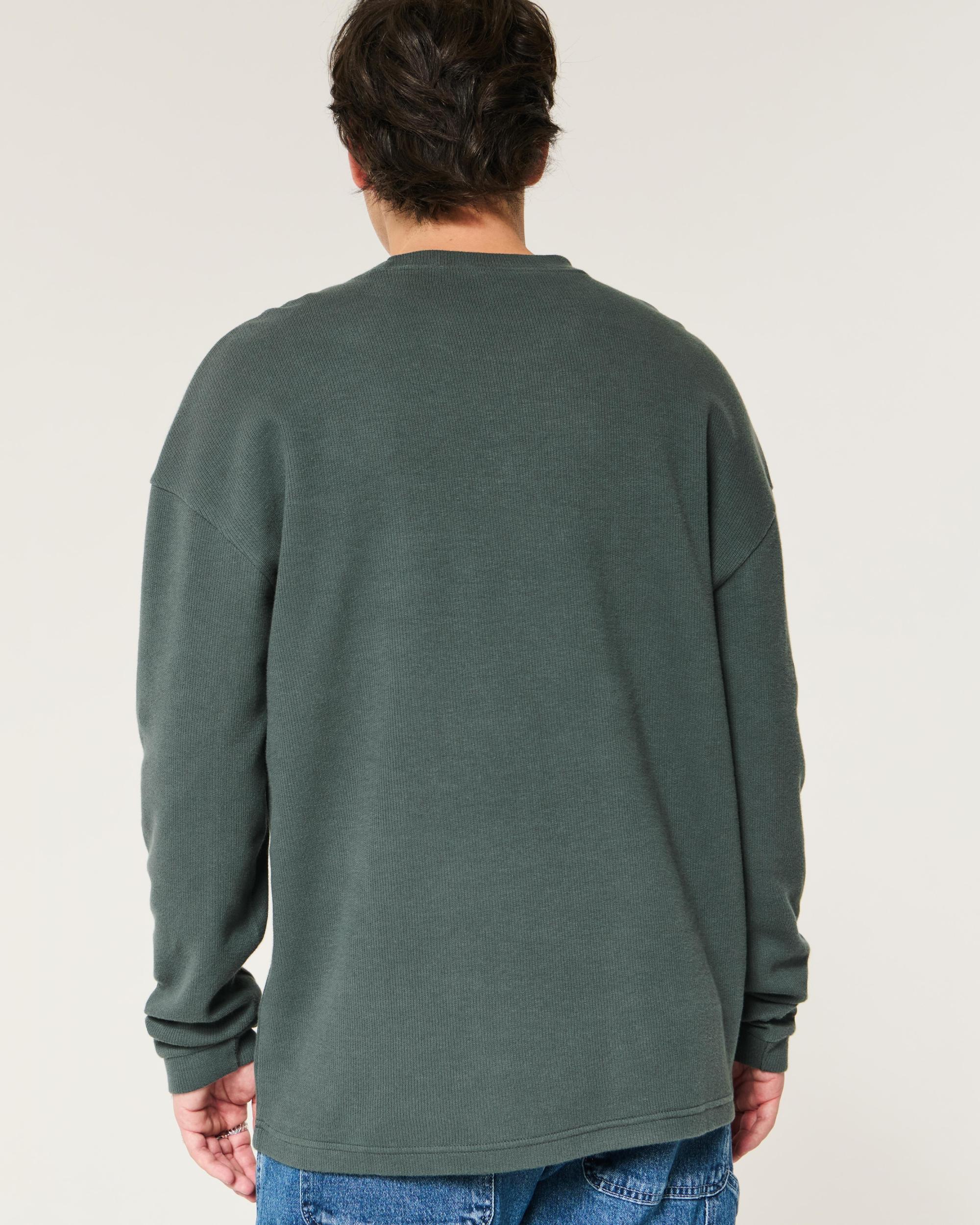 Boxy Long-Sleeve Striped Crew T-Shirt Product Image